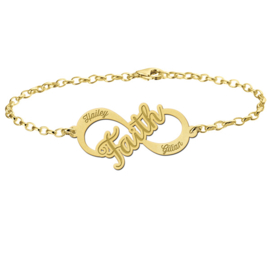 Faith Armband van Goud met Infinity Naamhanger > Names4ever