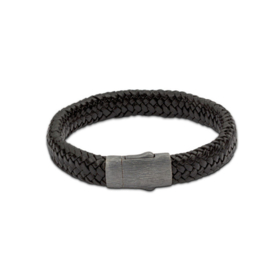 Assieraad Embrace Brede Zwarte Gevlochten Armband