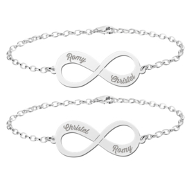 Zilveren Infinity Armbanden Set > Names4ever