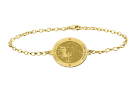 Gouden Armband met Ovaalvormige Boogschutter Sterrenbeeld Naamhanger > Names4ever