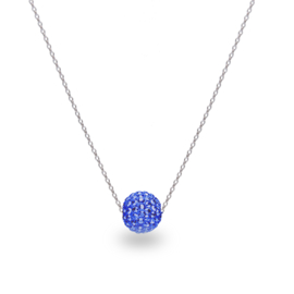 Felblauwe Pavé Glaskristallen Ketting van Spark Jewelry