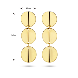 14K Geelgouden Oorhangers met Rondjes