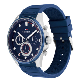 Tommy Hilfiger Heren Horloge Max met Blauwe Siliconen Band