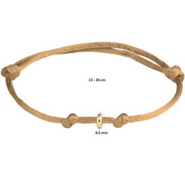 Caramel Armband van Satijn + Gouden Ringetje