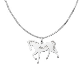 Kerst Sieraden | Zilveren Paard Graveer Hanger