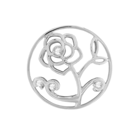 MY iMenso Zilveren Rose Fantasy 33mm Insignia met Zirkonia’s