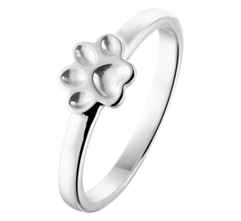 Zilveren Hondenpoot Ring met Rhodium voor Kids