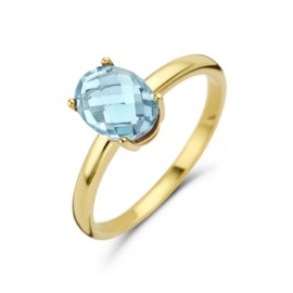 Gouden Ring met Blauwe Topaas