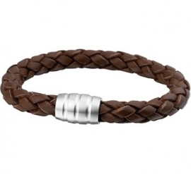 STRONG Bruin Leren Gevlochten Heren Armband