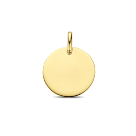 Graveerhanger 15mm Rond 14 Karaats Goud