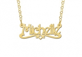 Names4ever Michelle Stijl Gouden Naamketting voor Kids GNK29