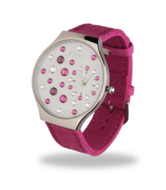 Ladybird Horloge met Brede Felroze Lederen Horlogeband van Spark