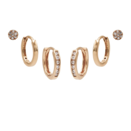 Karma Jewelry – Zesdelige Double Hinged Earparty Set - Rosé