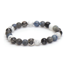 Karma Silver Bead Kralen Armband voor Heren