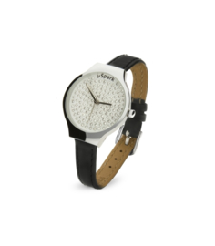 Glaskristallen Horloge met Lederen Horlogeband van Spark Jewelry