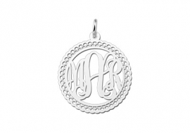 Names4ever Medium Monogram met Sierrand Hanger van Zilver ZMH008