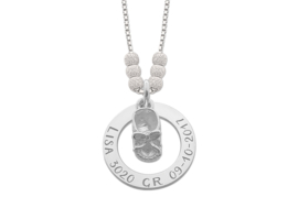 Mama Naamketting van Zilver met Baby Schoentje - Names4ever