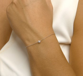 Zilveren Armband met Kleurloze Zirkonia