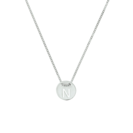 Zilveren Gourmet Collier met Letter N