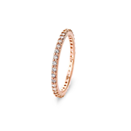 New Bling Slanke Roségoudkleurige Ring met Elegante Zirkonia’s