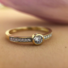 Excellent Jewelry Geelgouden Ring met Zirkonia’s