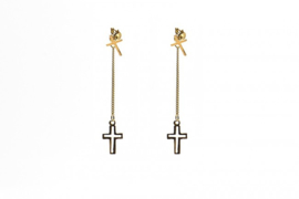 Gold Plated Silver Hanging Cross van Karma