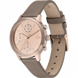 Roségoudkleurig Dames Horloge met Lederen Band van Lacoste