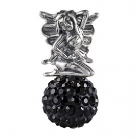 Elfje bedel met zwarte zirkonia`s - Fairy Bling Black - BM037-0