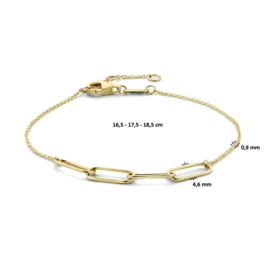 14k Gouden Armband met Paperclip Schakels 4,6 mm 16,5 – 17,5 – 18,5 cm