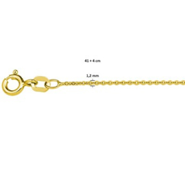 Goudkleurig Anker Plat Collier | Dikte: 1,2 mm Lengte: 45 cm