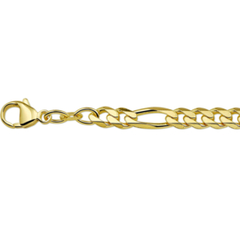Doublé Gouden Ketting met Figaro Schakel 5,0 mm | 60 cm