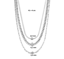 Layerketting Schakels 4,1 mm 41 + 4 cm | Zilver