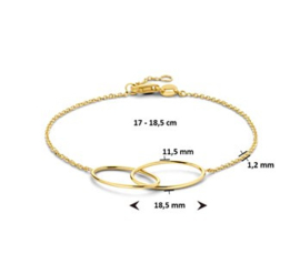 Gouden Armband Ovaal 1,2 mm 17 – 18,5 cm