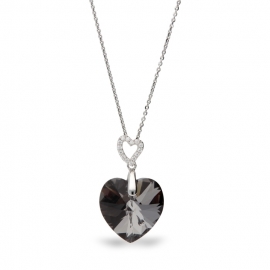 Tender Heart Zwarte Glaskristallen Ketting van Spark Jewelry
