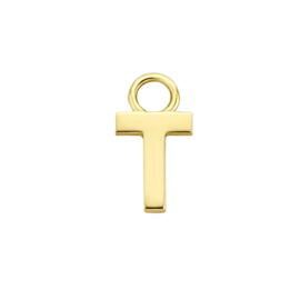 14K Geelgouden Oorringhanger met Letter T