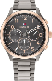 Tommy Hilfiger Roségoudkleurig Heren Horloge met Grijze Schakelband