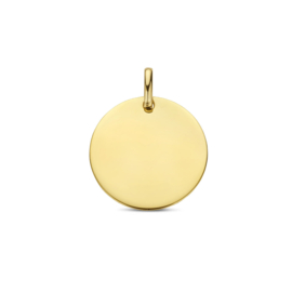 Graveerhanger 18mm Rond 14 Karaats Goud