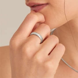 Zilveren Brede Ring met Kabelmotief van Ania Haie One-Size
