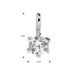 Witgouden Hanger made diamond 0,25ct F VSI