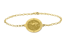 Gouden Armband met Ovaalvormige Maagd Sterrenbeeld Naamhanger > Names4ever
