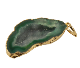 Hanger met Groene Geode Druzy Edelsteen van Sujasa