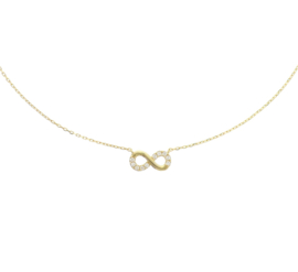 Collier van Goud met Zirkonia Infinity Hanger