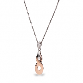 Infinity Roségoudkleurige Glaskristallen Ketting