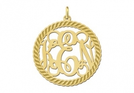 Names4ever Monogram met Initiaal Hanger van Goud GMH010