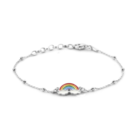 Zilveren Dames Armband met Regenboog | Moeder & Dochter Armband