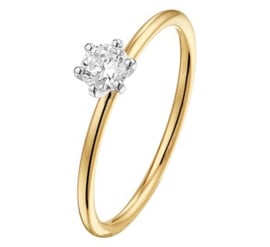 14k Gouden Ring made diamond 0,25ct F VSI