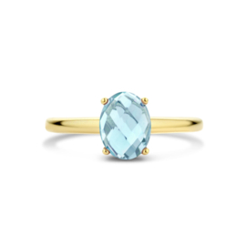 Gouden Ring met Blauwe Topaas