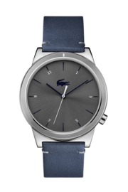 Lacoste Zilverkleurig Heren Horloge met Blauwe Horlogeband