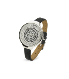 Spotty Horloge met Zwart Lederen Horlogeband van Spark