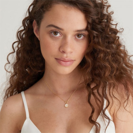 Ania Haie Wild Soul Goudkleurige Ketting van Zilver met Parelmoer